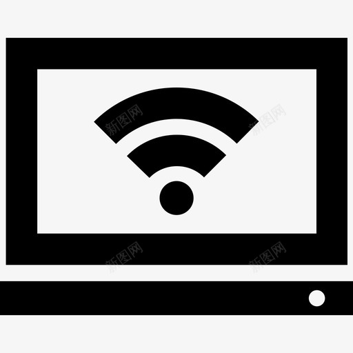 带Wifi信号技术无线接入点的电视图标svg_新图网 https://ixintu.com 带Wifi信号 技术 无线接入点的电视