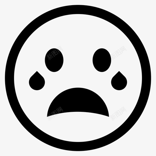绝望哭泣表情图标svg_新图网 https://ixintu.com 哭泣 悲伤 笑脸 绝望 表情 走投无路