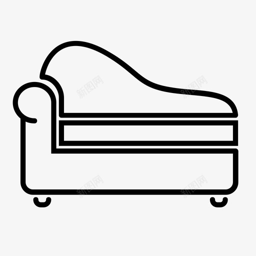 躺椅休息室躺椅床图标svg_新图网 https://ixintu.com 家具 床 座椅 沙发 舒适性 躺椅 躺椅休息室