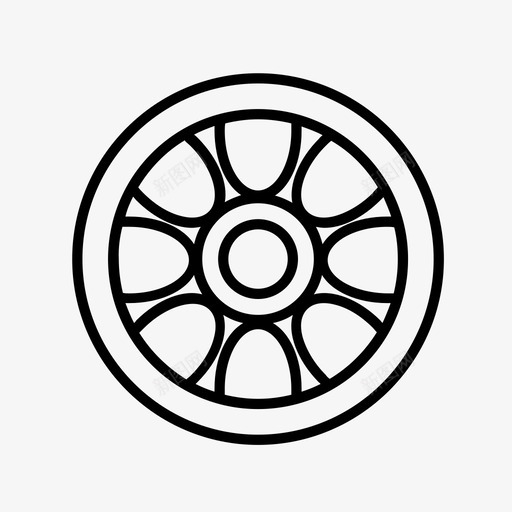 轮毂盖合金机械图标svg_新图网 https://ixintu.com 合金 机械 轮毂盖 辐条