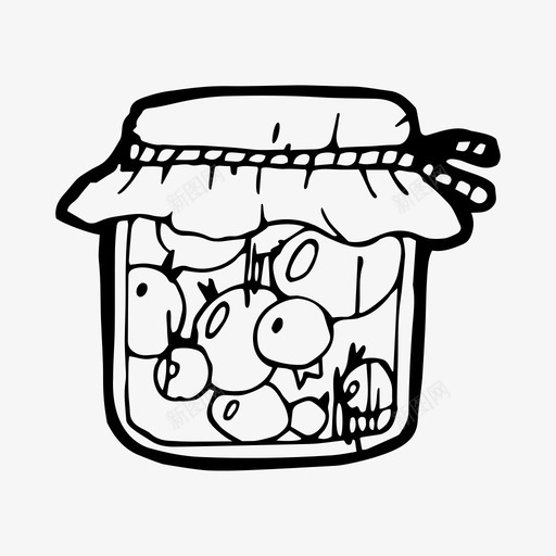 蓝莓酱食品罐子图标svg_新图网 https://ixintu.com 手绘 果酱 甜味 罐子 蓝莓酱 食品