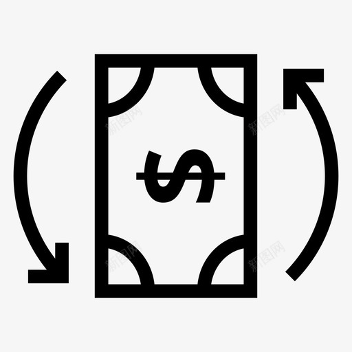 货币现金美元图标svg_新图网 https://ixintu.com 工资 支付 现金 美元 货币 银行财务行图标