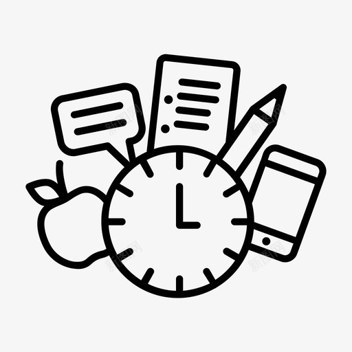 时间管理计划生产力图标svg_新图网 https://ixintu.com 日常工作 时间管理 生产力 计划
