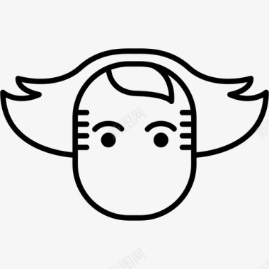 脸发型男性发型图标图标