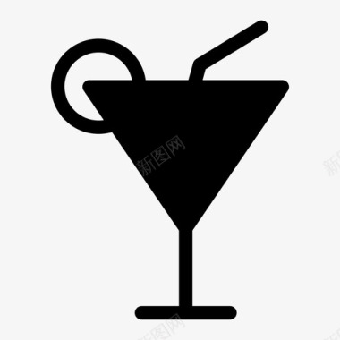 鸡尾酒酒精黑鸡尾酒图标图标