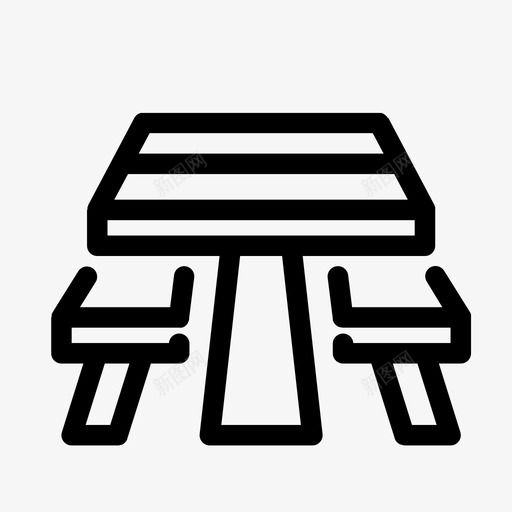 野餐桌长凳公园图标svg_新图网 https://ixintu.com 公园 公园图标 野餐桌 长凳