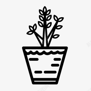 植物种植盆栽图标图标