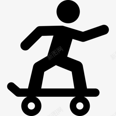 溜冰鞋滑板运动图标图标