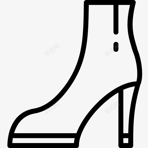 高跟踝靴鞋类女式图标svg_新图网 https://ixintu.com 女式 女式服装轮廓系列 鞋类 高跟踝靴