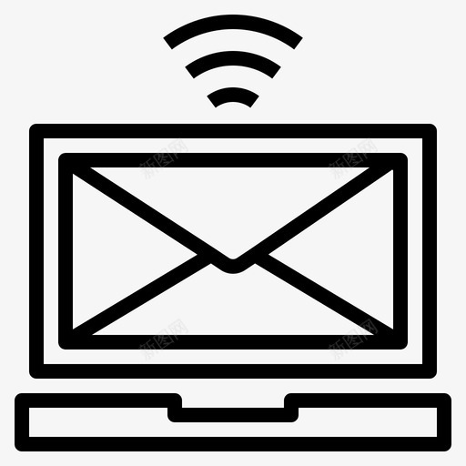 电子邮件连接联系人图标svg_新图网 https://ixintu.com 互联网 信件 活动 电子邮件 联系人 连接