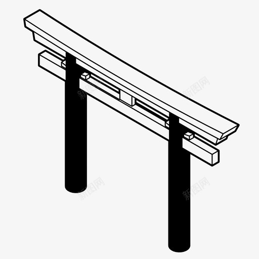 东丽入口大门图标svg_新图网 https://ixintu.com 东丽 入口 大门 日本细木工 神社 神道门