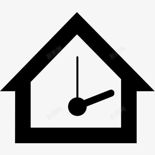 房子钟钟表图标svg_新图网 https://ixintu.com 小时 房子 手表 计时器 钟 钟表