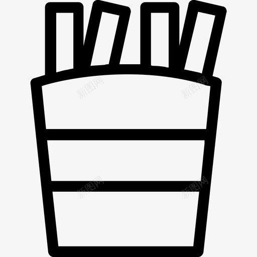 薯条薯条盒油条图标svg_新图网 https://ixintu.com 土豆条 油条 薯条 薯条盒 食品线图标
