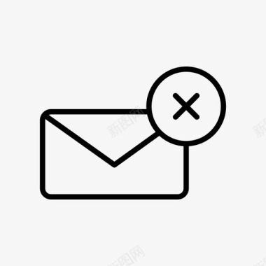 电子邮件删除电子邮件错误信封图标图标