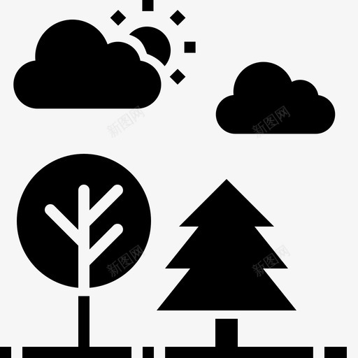 树木生态森林图标svg_新图网 https://ixintu.com 公园 夏季雕文 太阳 树木 森林 生态 自然