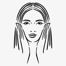 按摩脸女人脸按摩图标高清图片