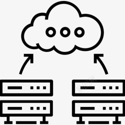 机架式托管和数据库云计算机架式服务器图标高清图片