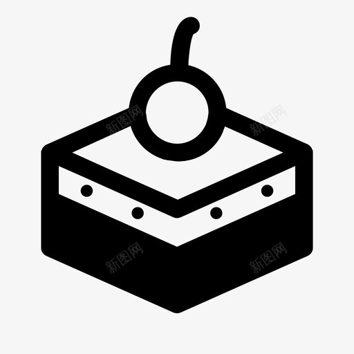 方形蛋糕樱桃甜的图标svg_新图网 https://ixintu.com 咖啡馆的图标 方形蛋糕 樱桃 甜的 美味的