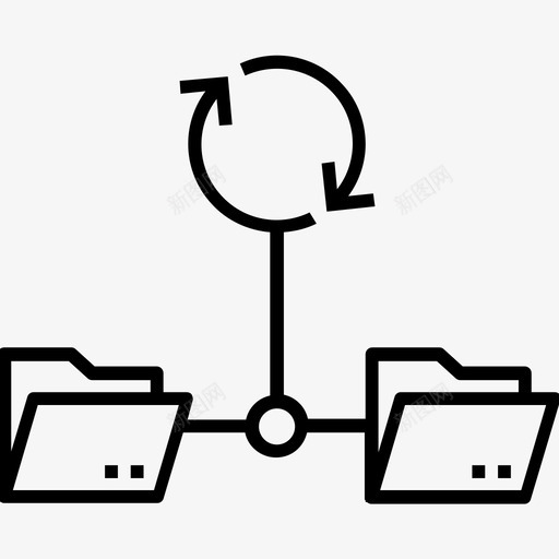 自适应布局数据共享文件夹图标svg_新图网 https://ixintu.com 1400网页和搜索引擎优化平面线图标 同步 数据共享 文件夹 自适应布局