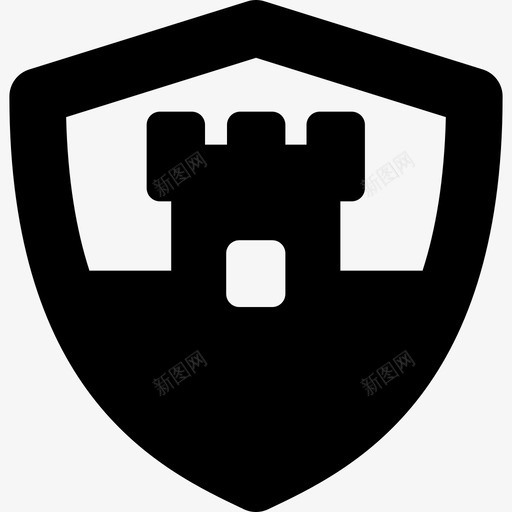 带城堡的盾牌武器纹章盾牌图标svg_新图网 https://ixintu.com 带城堡的盾牌 武器 纹章盾牌