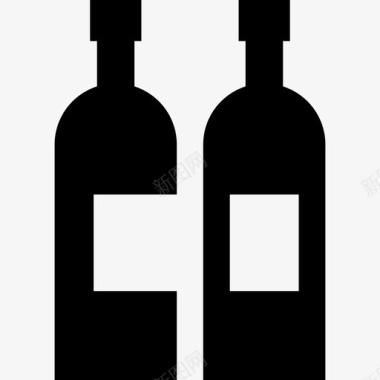 两个酒瓶食物poi食物图标图标