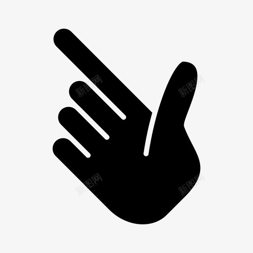 指向左上手指手图标svg_新图网 https://ixintu.com 手 手指 手指向左上 指向左上 符号
