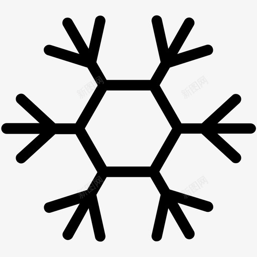 雪花六边形冰图标svg_新图网 https://ixintu.com 六边形 冬天 冰 雪花