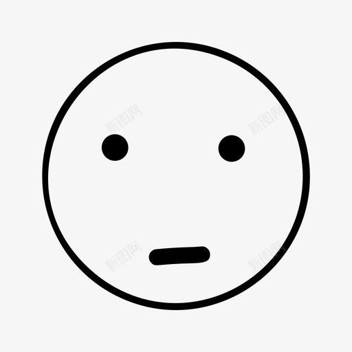 扑克脸表情符号情绪图标svg_新图网 https://ixintu.com 严肃 中性 情绪 扑克脸 表情符号 面孔