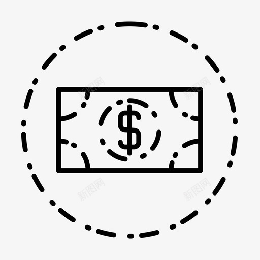 货币现金美元图标svg_新图网 https://ixintu.com 商业金融卷1样式 现金 美元 货币 金融
