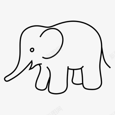 小象动物护理图标图标