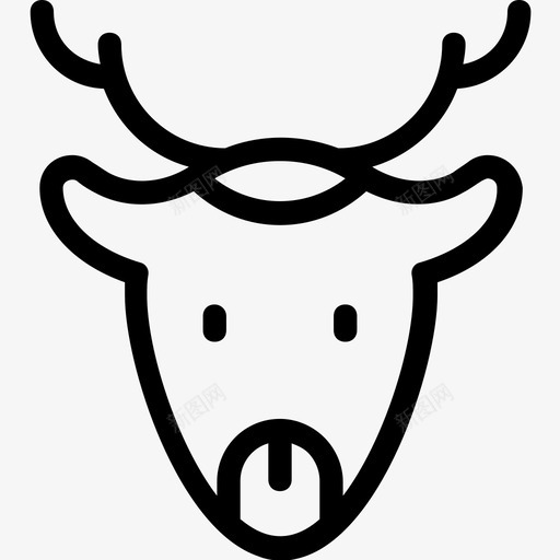 驯鹿动物麋鹿图标svg_新图网 https://ixintu.com 动物 派对和庆祝线图标 驯鹿 鲁道夫 麋鹿