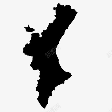 瓦伦西亚社区自治社区地图图标图标