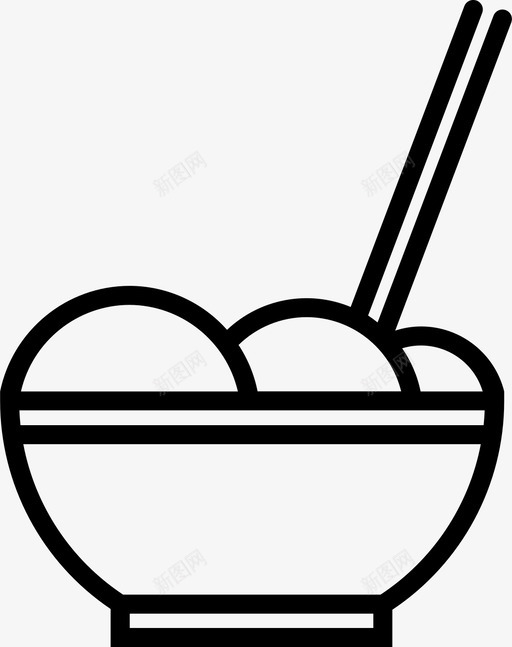 饭碗筷子食物图标svg_新图网 https://ixintu.com 筷子 面条 食物 饭碗