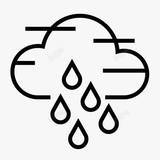 大雨气候下雨图标svg_新图网 https://ixintu.com 下雨 大雨 天气 气候