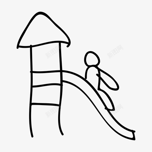 滑梯儿童游乐场图标svg_新图网 https://ixintu.com 儿童 游乐场 滑梯 玩具