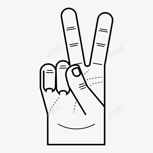 两个手指右手身体计数图标svg_新图网 https://ixintu.com 两个手指右手 手 手势 计数 身体