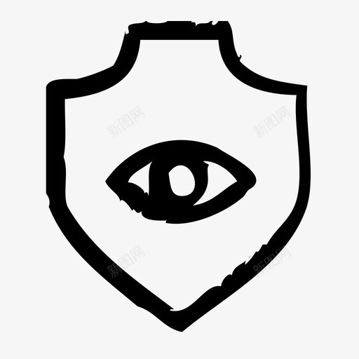 观察锁定保护图标svg_新图网 https://ixintu.com 保护 安全 概述 观察 锁定 防护