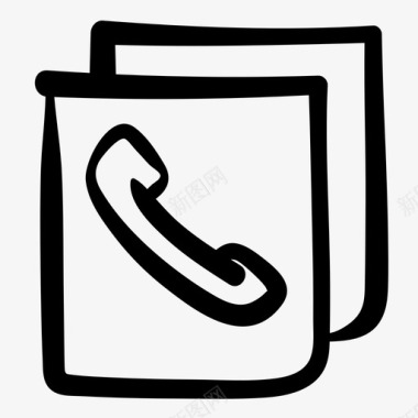 电话簿联系人涂鸦图标图标