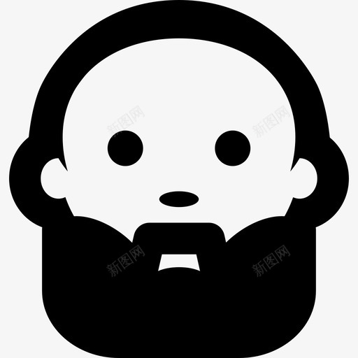 有胡子的秃头男人人人的象形图图标svg_新图网 https://ixintu.com 人 人的象形图 有胡子的秃头男人
