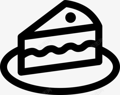 蛋糕片生日樱桃图标图标