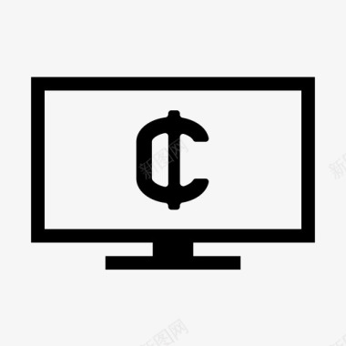 电视屏幕货币电视电视屏幕图标图标
