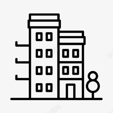 公寓大楼住宅图标图标