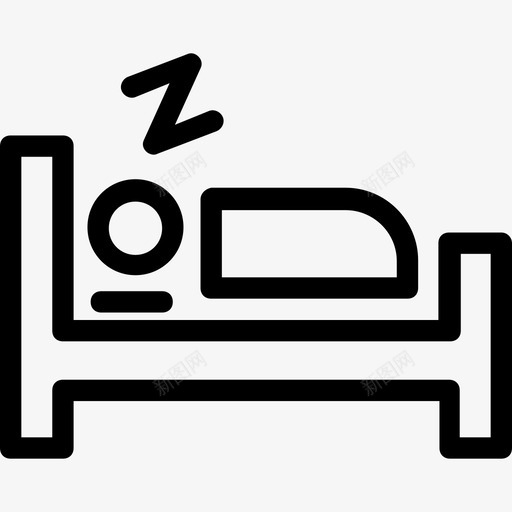 睡觉床卧室图标svg_新图网 https://ixintu.com 休息 医疗线图标 卧室 床 放松 睡觉