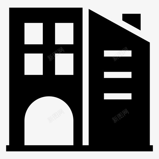 建筑商业地产图标svg_新图网 https://ixintu.com 不动产 商业 地产 城镇 建筑 建筑房地产雕文图标