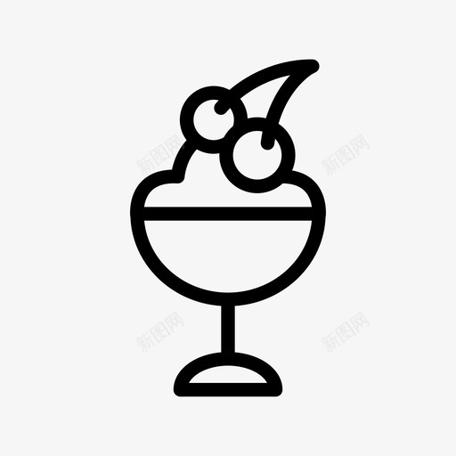 樱桃冰淇淋碗樱桃冰淇淋甜点图标svg_新图网 https://ixintu.com 冰淇淋 樱桃冰淇淋 樱桃冰淇淋碗 甜点 美味 食物