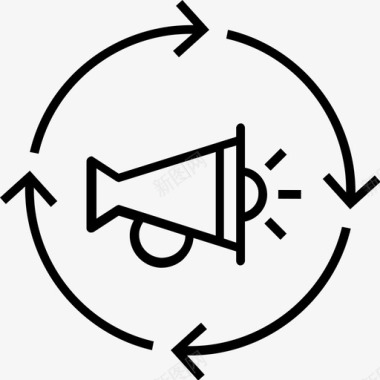 营销自动化广告扩音器图标图标