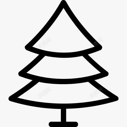 松树圣诞树冷杉树图标svg_新图网 https://ixintu.com 冷杉树 圣诞树 松树 聚会和庆祝线图标 自然
