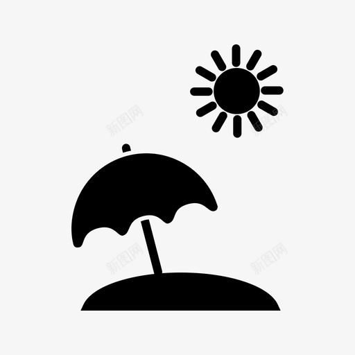 沙滩伞度假天气图标svg_新图网 https://ixintu.com 天气 度假 沙滩伞