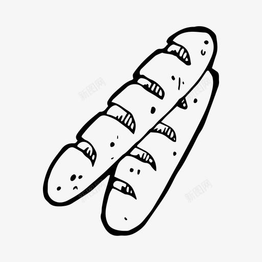 法式长棍面包食品法式图标svg_新图网 https://ixintu.com 手绘 法式 法式长棍面包 长棍面包 食品