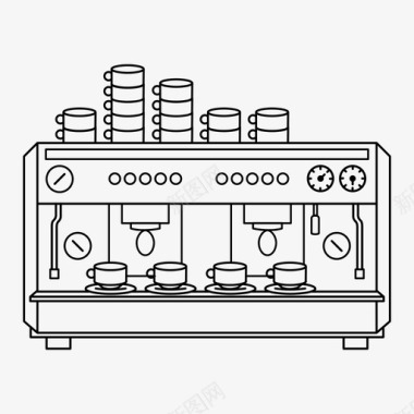 咖啡机咖啡师咖啡图标图标